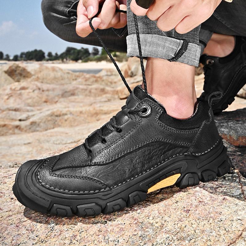 Fashion men's genuine Leather Shoes 2024 Spring autumn Fashion Men Shoe Retro Casual Loafers oxfords for Men Hiking Shoes men footwear