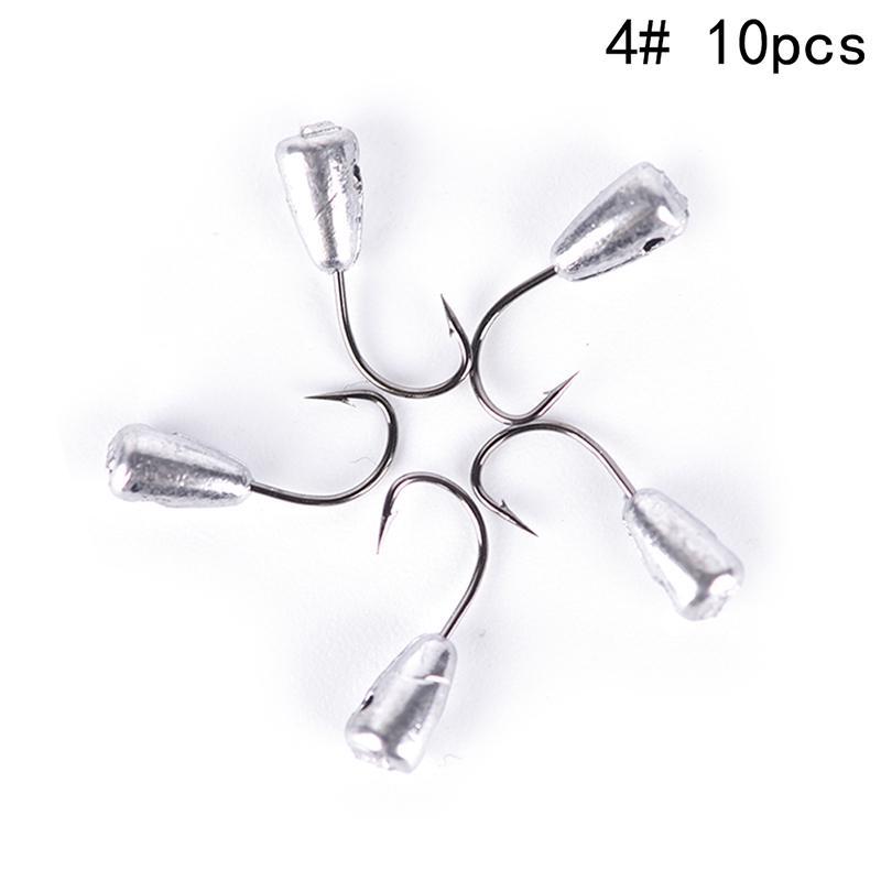 10/50X Overturned Hook Titanium Tungsten Barbed Fishhook Tin Jig Head Stand Hook