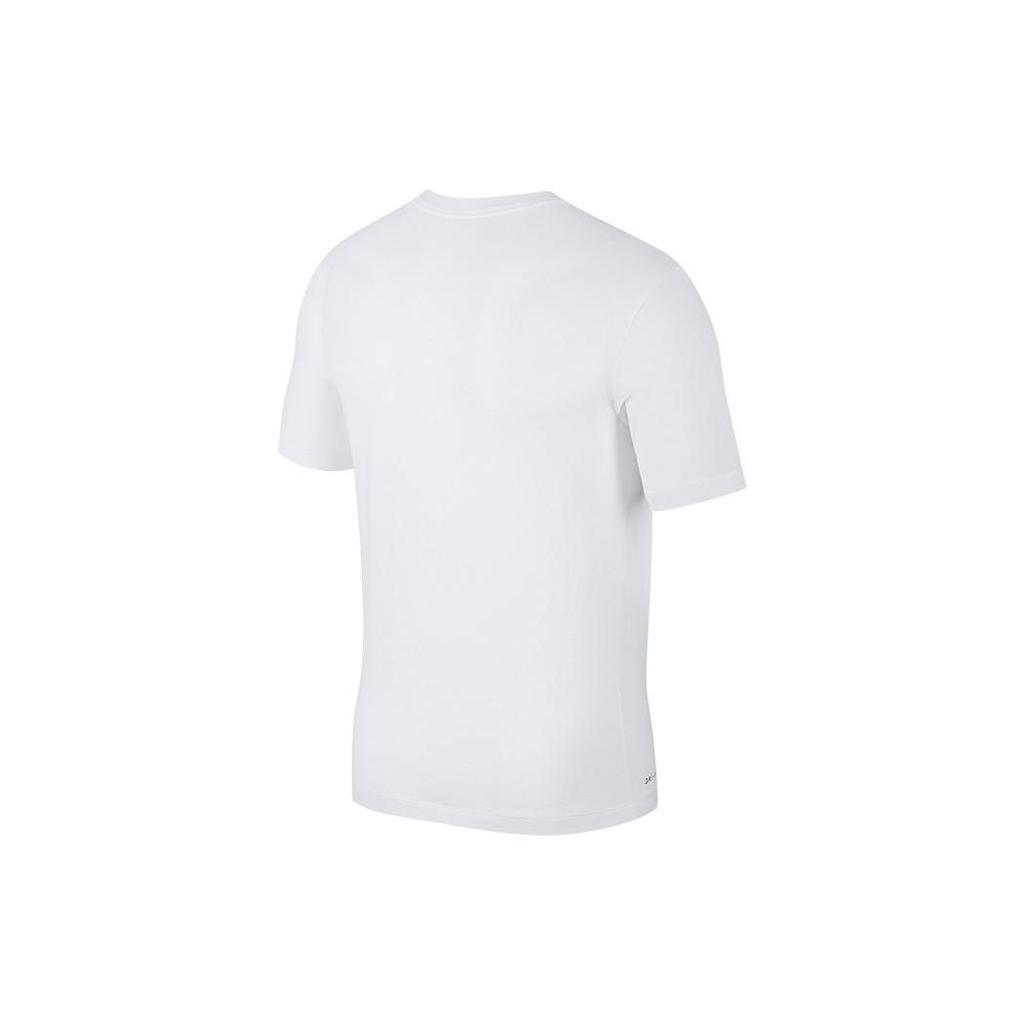 Nike Logo Print Knitted Sports Casual Short Sleeve T-Shirt Men Tops White AT1228-100