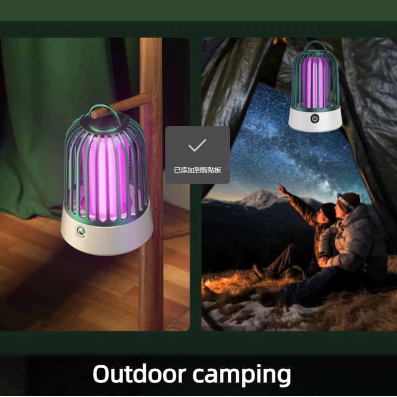 Electric Portable Mosquito Zapper With 360 Degree Uv Attraction Perfect For Home Bedroom Camping Use