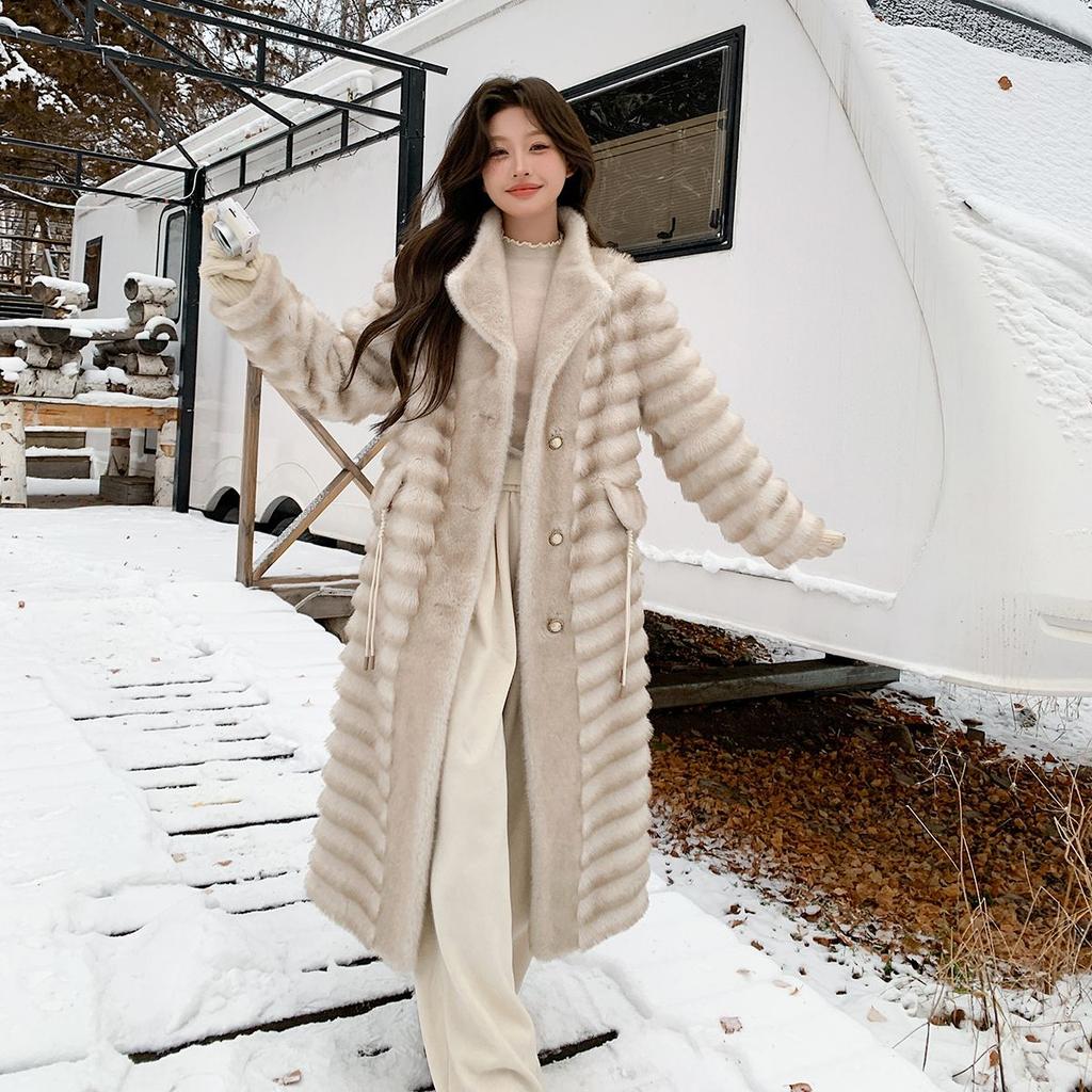 Women's Coats High-end Fashion Long Overcoat - Knee-length Warm Outerwear
