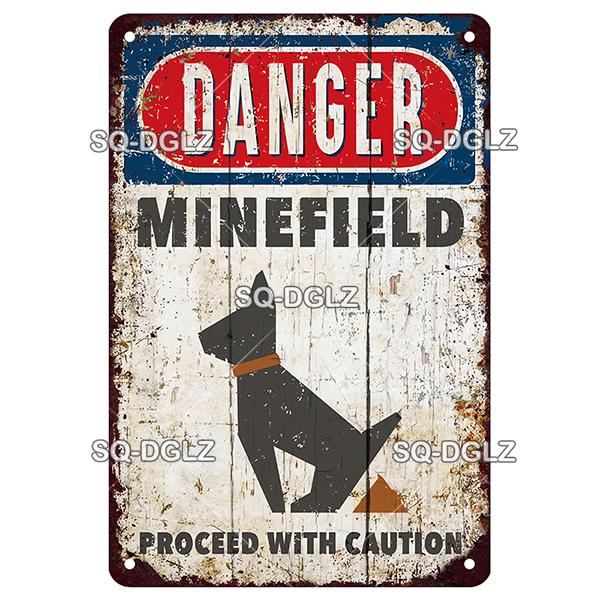 Warning Vintage Metal Sign Beware of Dog Tin Sign Shop Metal Plaque Decoration Plate Decor For Pub Bar Wall Decor Poster Gift