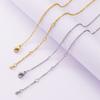 Stainless Steel Adjustable Three-Section Chain Necklace with Water Drop Pendant for DIY Jewelry.