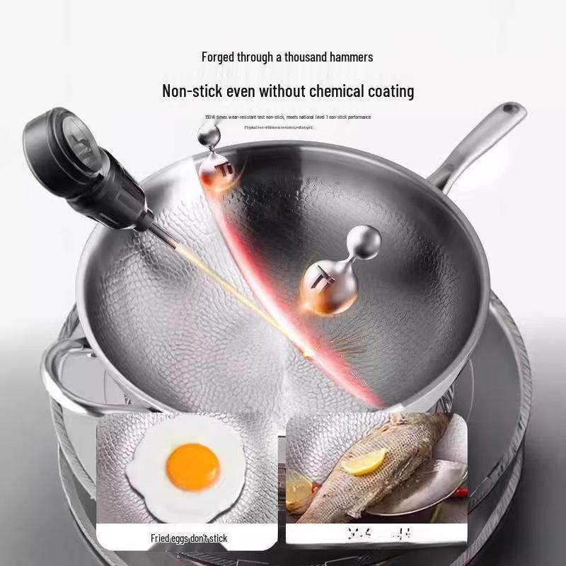 Zhi Shi Titan Antihaft-Wok mit gehämmertem Muster