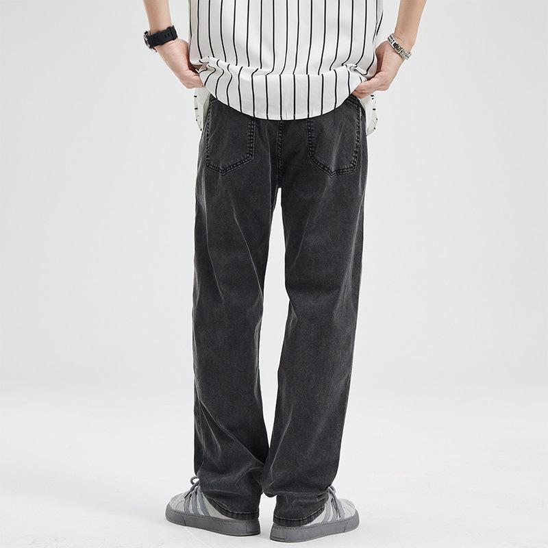 Narrow Version of American High Street Wide-leg Black Jeans Men's Loose Straight Trousers