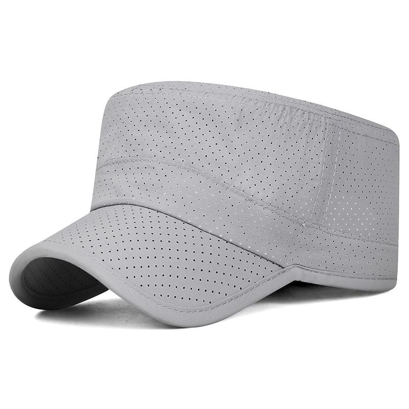 Summer Breathable Solid Color Sunscreen Quick-Drying Cap Adjustable Outdoor Sunshade Flat Top Cap