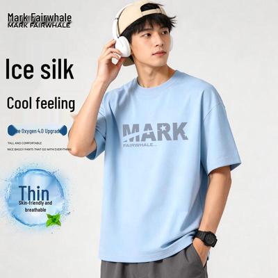 Men's Ice Silk American Street Style Round Neck T-Shirt