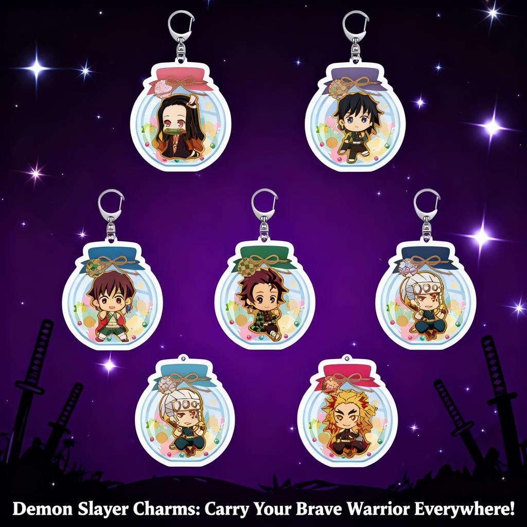 Anime Demon Slayer Acrylic Keychain Series Ingenious Accessories Kamado Tanjiro Zenitsu Agatsuma Nezuko Kamado Merchandise