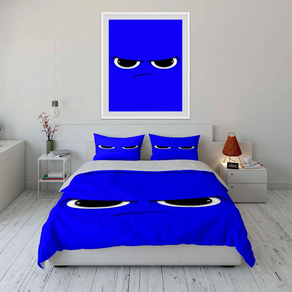 Angry Cartoon Eyes Motif. Bedding Sets Duvet Cover Sets Duvet Covers Pillowcases(1 * Duvet Cover 2 * Pillowcases Without Duvet Insert)