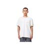 Li-Ning Loose Casual Short Sleeve T-Shirt With Geometric Pattern Print And Pocket Unisex Tops Off-White AHSS161-3