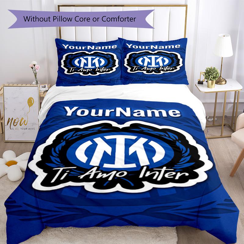 Inter Milan Customize your name Bedding Set Breathable Duvet Cover with Pillowcases Home Decoration Birthday Gift