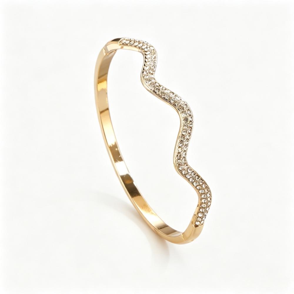 Alloy Bracelets Woman Bangle Zircon for Woman Golden Love Crystal Wedding Feminina Luxury Jewellery Gifts