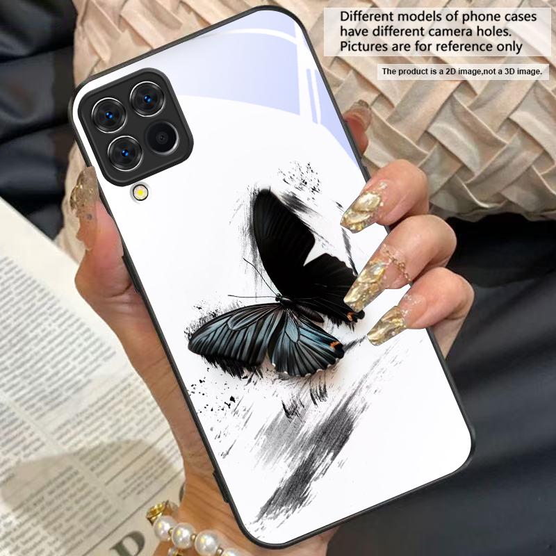 Farfalla misteriosa Per Samsung A20 30 A22 23 24 25 26 31 32 33 A34 35 42 50 51 52 53 54 55 56 70 71 72 73 cover per telefono in vetro
