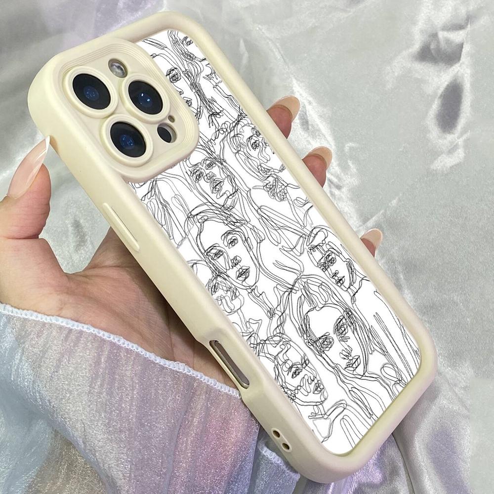 JT310 Line Abstraction Artistic Style for iPhone 17 16 15 14 Pro Max Samsung S26 S25 Ultra A17 A16 A07 A56Xiaomi 15T Redmi 15c Note 14 Soft Case