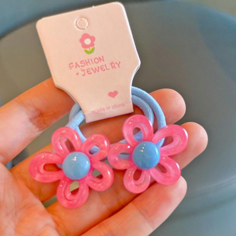 

2 шт. Прозрачные Неправильной Формы Полые Цветы Принцесса Аксессуары для Волос Девочки Эластичные Резинки для Волос Детские Головные Уборы Детские Резинки для Волос