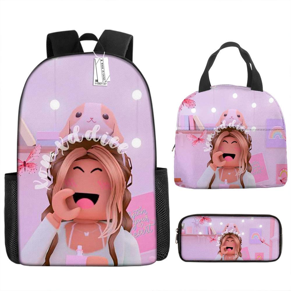 New Virtual World ROBLOX Primary and Secondary School School Bag Children's Backpack Backpack Cartoon Lunch Bag