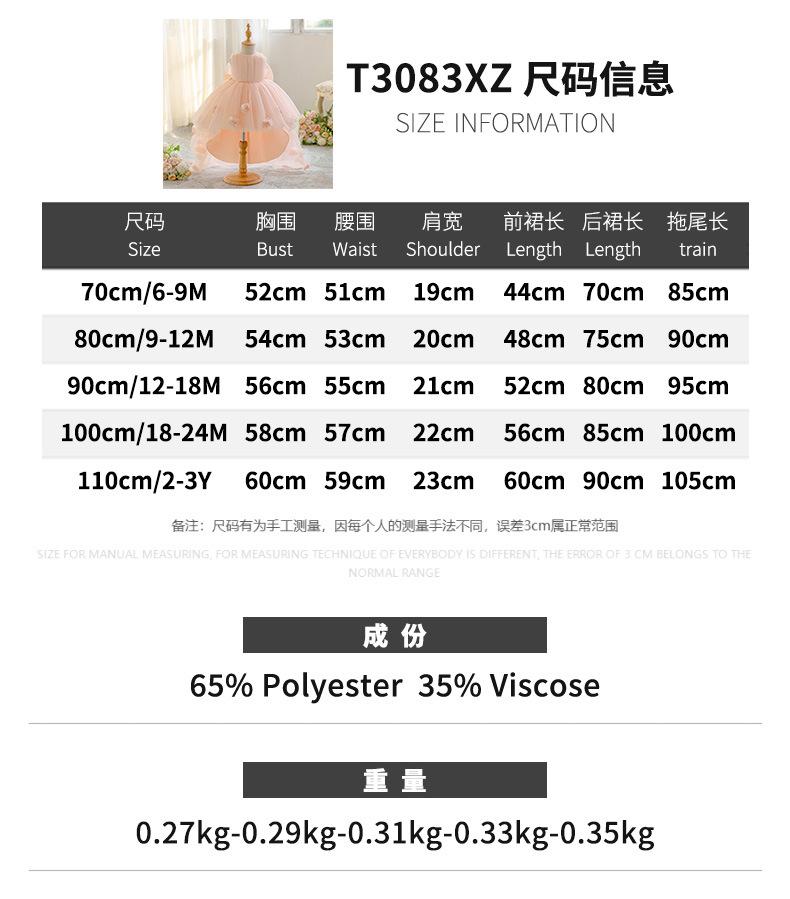 0-3Y Christmas Dress Newborn Baptism Wedding Dress for Baby Girl First Birthday Party Wear Toddler Girl Christening Gown Clothes T3083