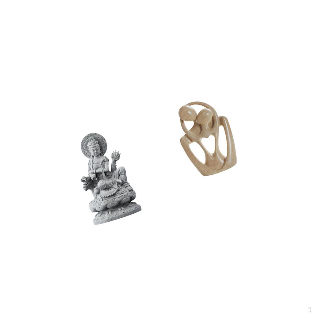 Guan Yin Abstract Couple Statue Figurine Feng Shui Creative Resin Female Buddha Sculpture Chinese