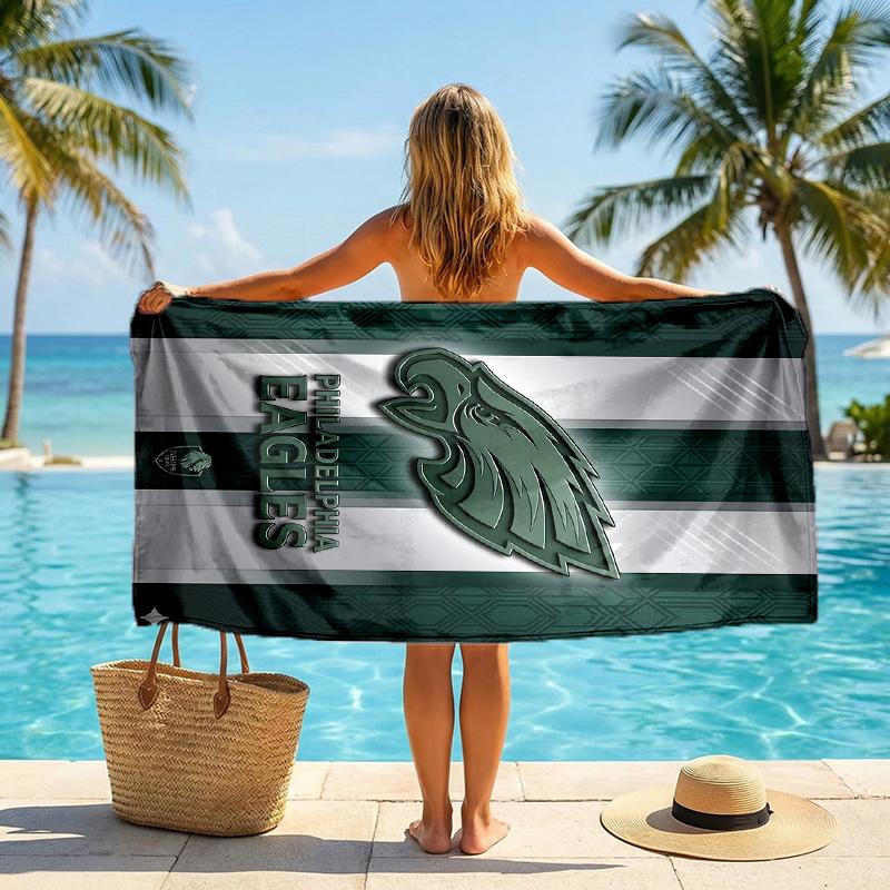 Philadelphia Eagles Fashion Beach Towel Portable Soft Quick Dry Towel For Swimming Camping Holiday Use