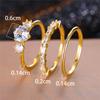 Female White Round Zircon Stone Ring Set Trendy Yellow Gold Color Engagement Cute Bride Wedding  Gift For Women