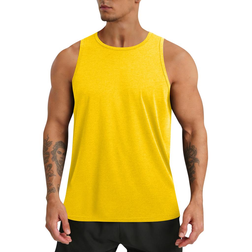 Men's Round Neck Sleeveless Top Men's Fitness Quick-Drying Sports Vest