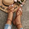 Roman sandals women's summer flat year new thick-soled French high-end soft-soled outer fairy beach shoes