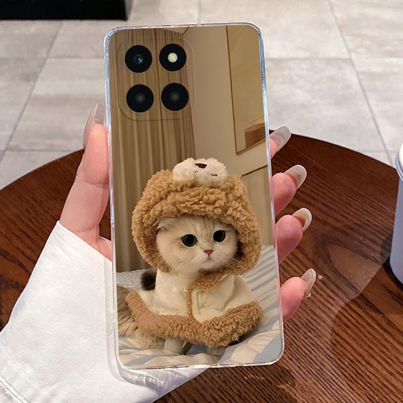 Jelly Casing For Honor X6A Plus HonorX6A X6C Fundas Clear Silicone Soft TPU Back Cover Cute Cat Rabbit Heart Protective Case