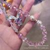 New Crystal Pearl Crystal Lanyard Beaded Mobile Phone Lanyard Wholesale Dream Rabbit Rhinestone Pendant
