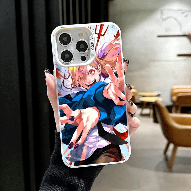 Anime Character Power CSM Soft Phone Case for iPhone 15 16 17 Pro Max 17Air 16E 14 Plus 13 12 Mini Shockproof Cover Back Shell