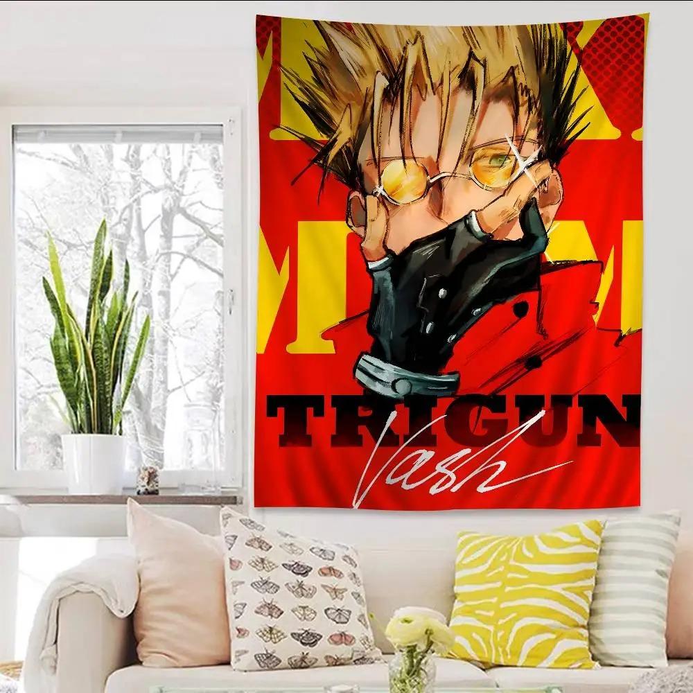 

Trigun Tapestry Wall Hanging Multiple Sizes HD Print Vash The Stampede Western Cyberpunk Polyester Edgy Room Decor Gift 74x94cm(29x37in)