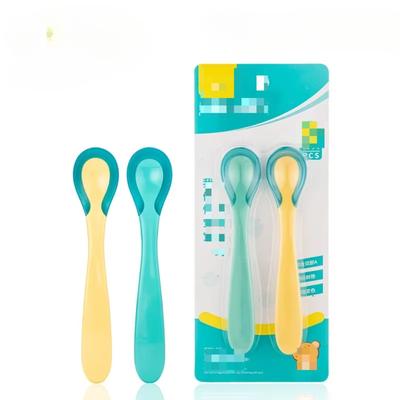 Silicone Change Color Temperature Sensing Baby Soft Feeding Spoon Toddler Tableware BPA Free Babies Accessories Feeding Tools