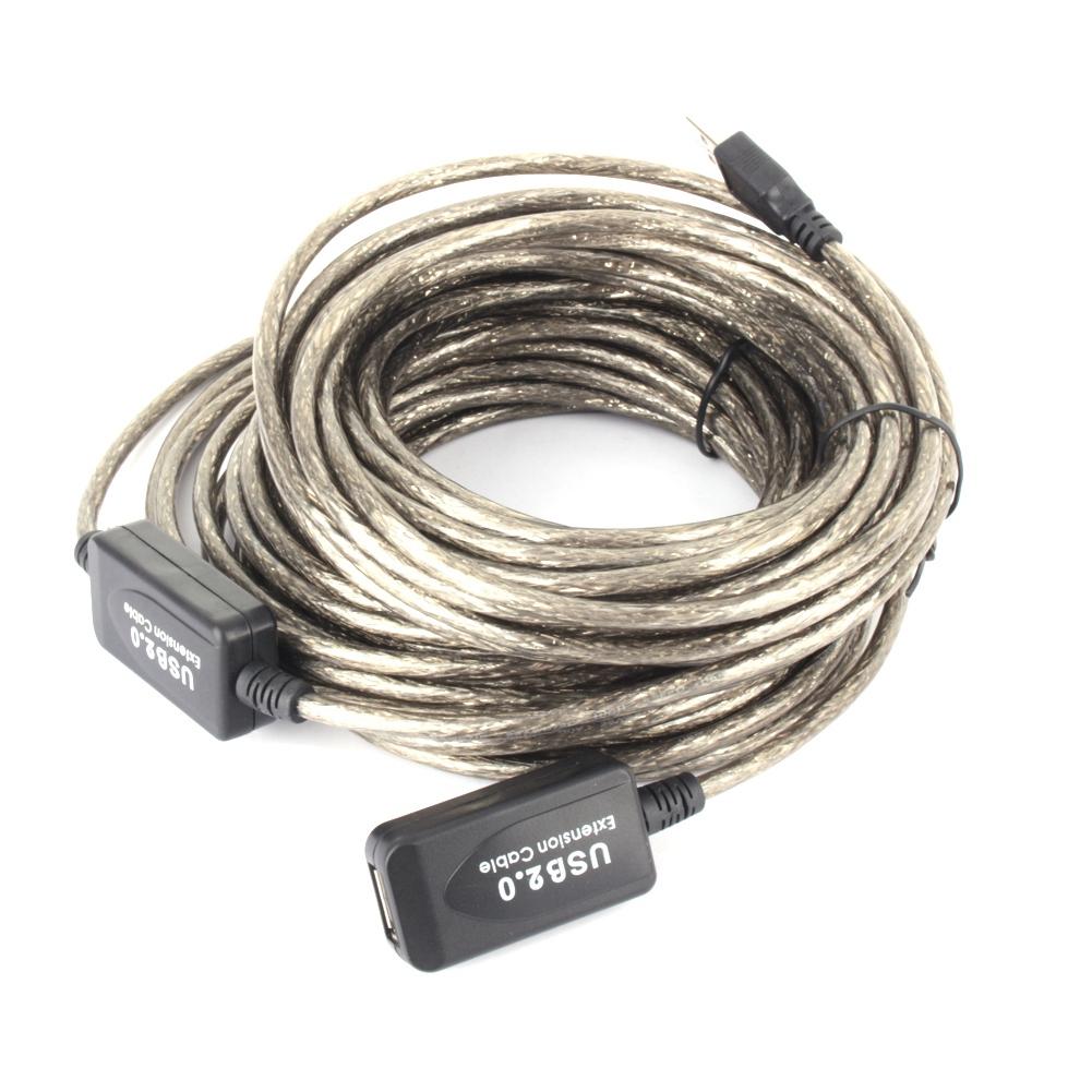 15M USB 2.0 Type A Male to Female Extension Extender Cable Cord Black