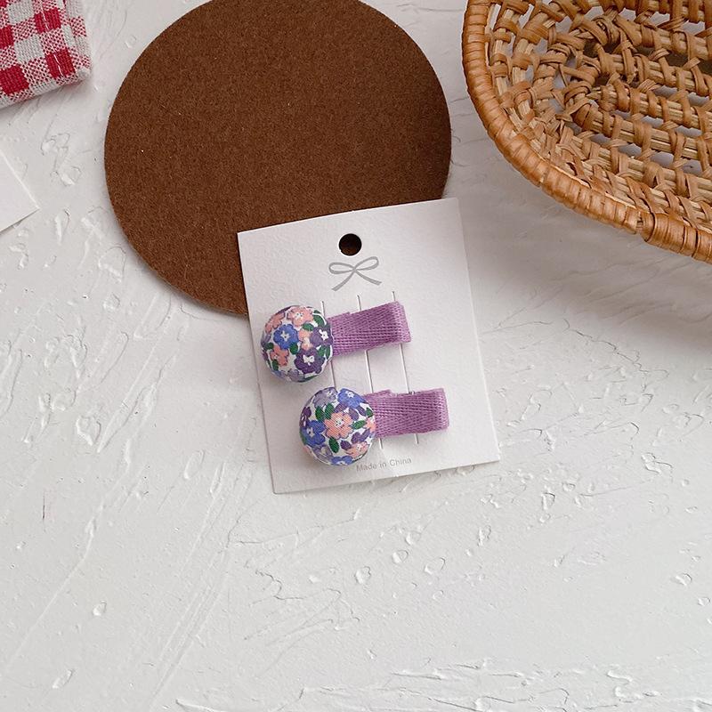 Korean Mini Hair Clips 2 Pack Floral Fabric Snap Clips for Girls Baby Hair Flyaways Cute Barrettes