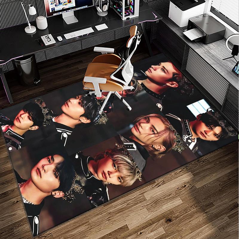 Kpop Stray Office Rug Chair Mat, Game Carpet, Suitable for Front Door, Bedroom, Living Room, Desk, Holiday Gift