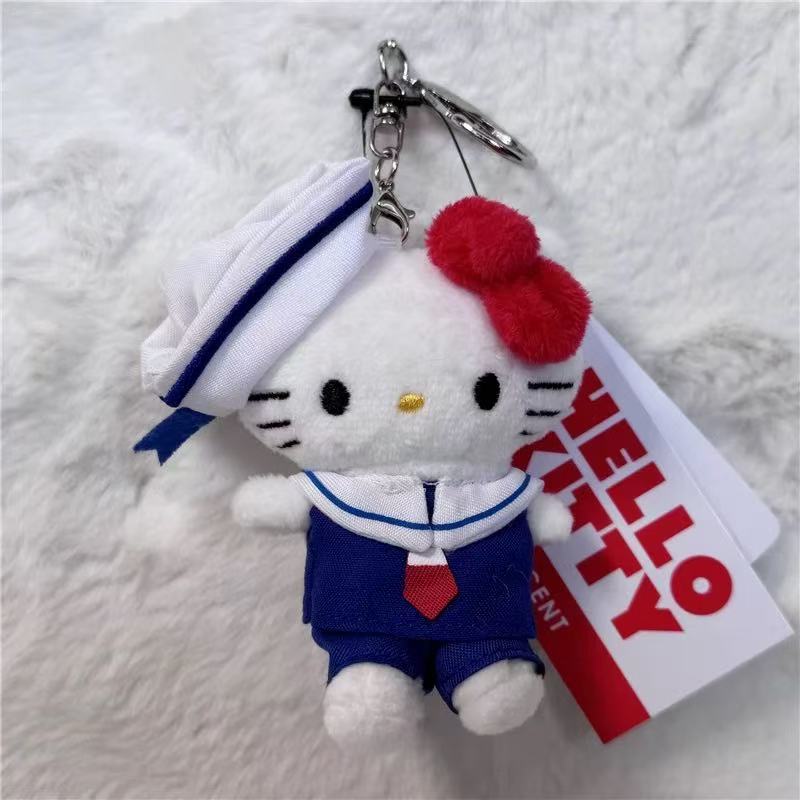 Anime Cartoon MINI Hello Kitty Doll Plush Toy Ballet Pink Bow Kitty Pure Black White KT Schoolbag Pendant Decoration girl Gift