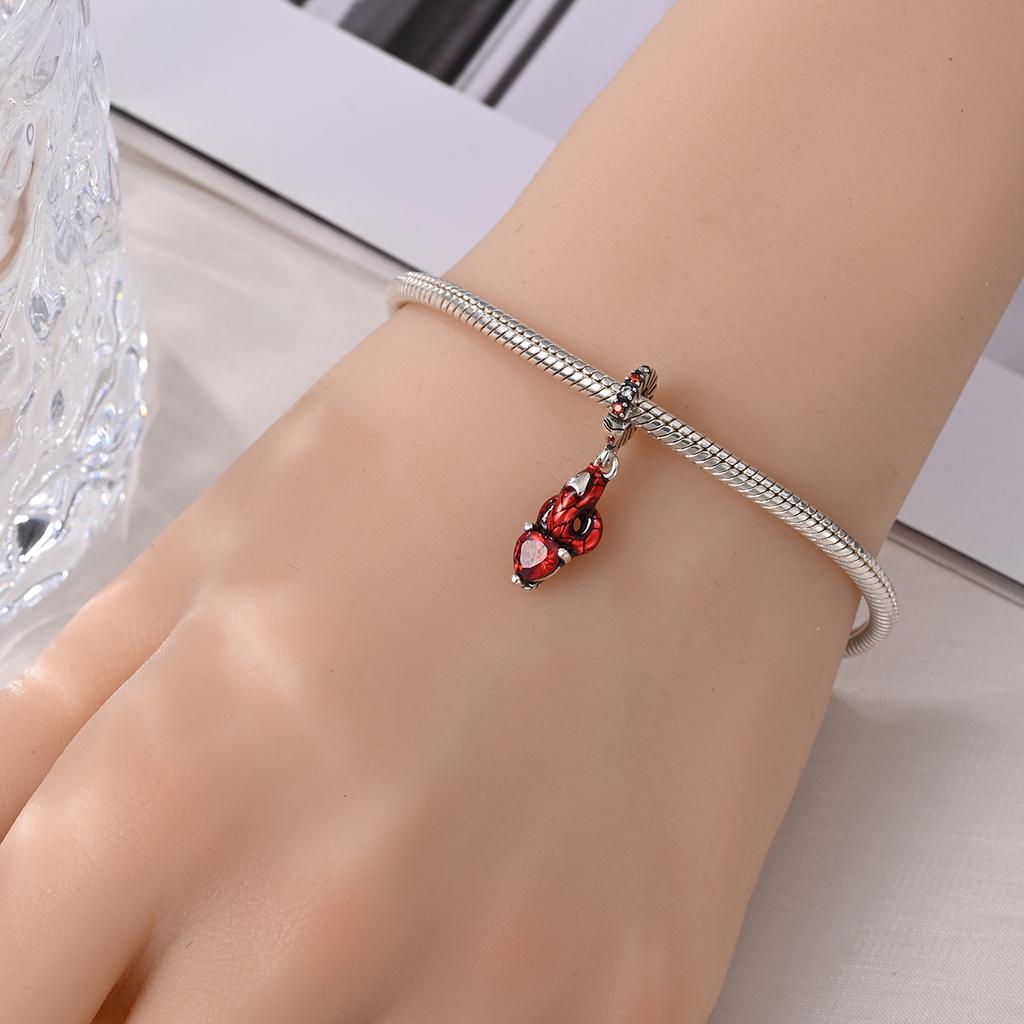 Charm Beautiful Wonderful Genuine Copper Red Snake Bead Fits Bracelets Women Jewellery DoItYourself Beautiful Gifts