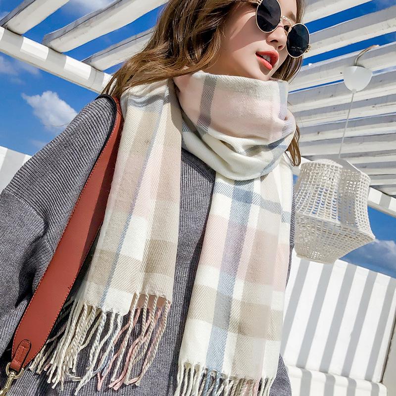 

Новый зимний дофаминово-розовый утолщенный теплый шарф: Универсальный средней длины, высококачественный шарф-манишка 200*60cm