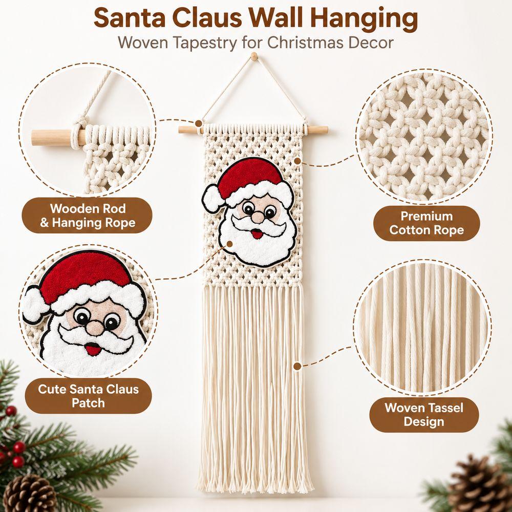 Woven Christmas Wall Tapestry Bohemian Style Holiday Wall Hanging Holiday Home Decor