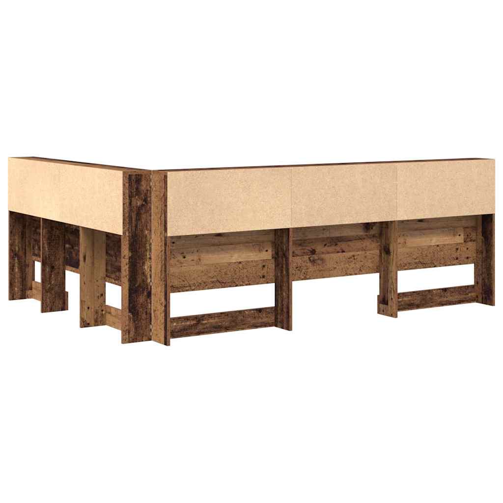 Storage Headboard with Shelf Reclaimed Wood Look 160 cm Engineered Wood