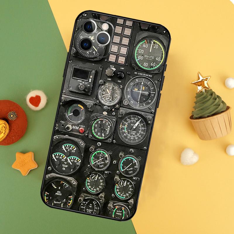 Aircraft Cockpit Dashboard Phone Case For iPhone 14 16 15 12 11 13 Pro Max X XR XS Max 7 8 Plus 12 13 Mini Cover Coque