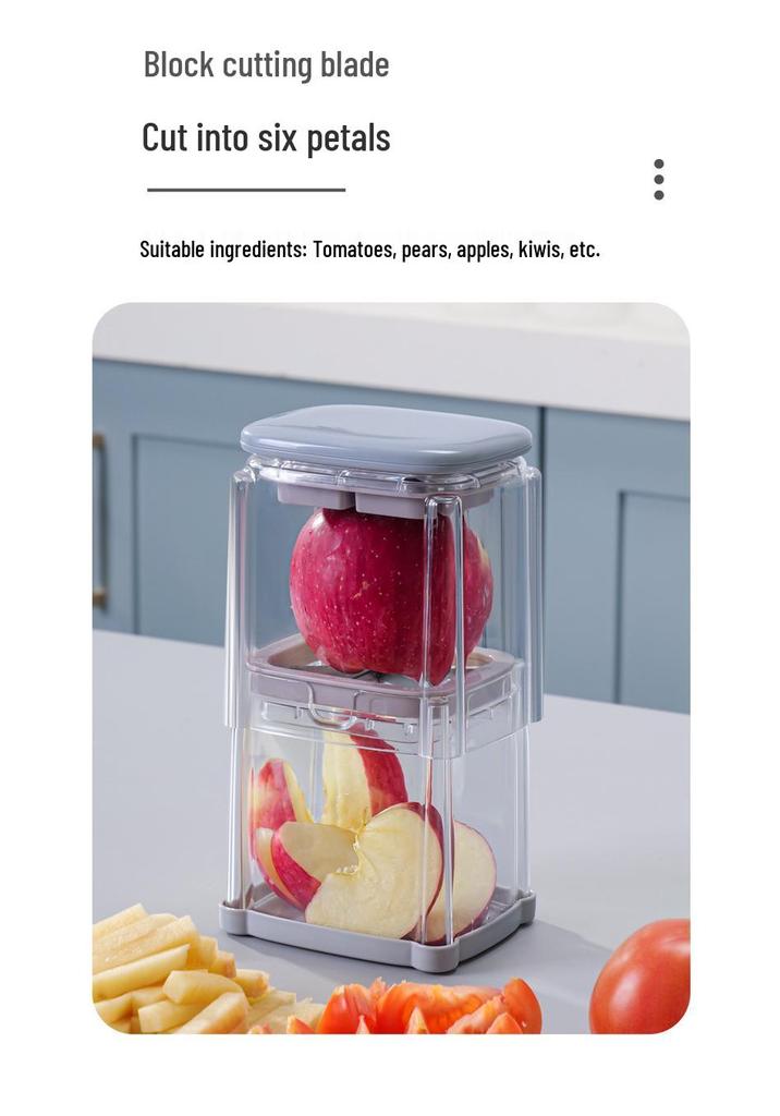 Multifunktionaler Druck-Gemüseschneider - Küchenwerkzeug zum Schneiden von Pommes Frites, Tomaten- und Zitronenspalten