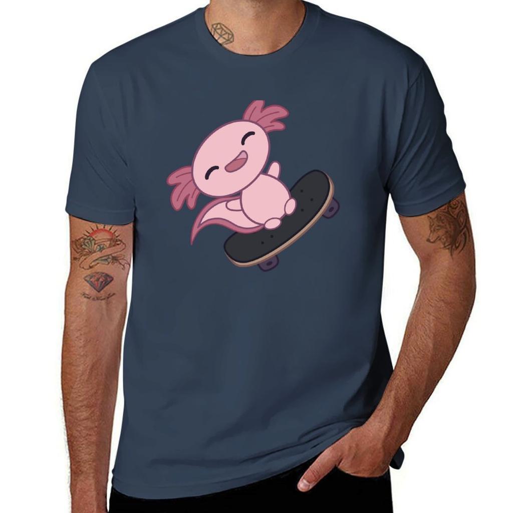 Axolotl Skater Tshirt Work Short Sleeve Cotton Top
