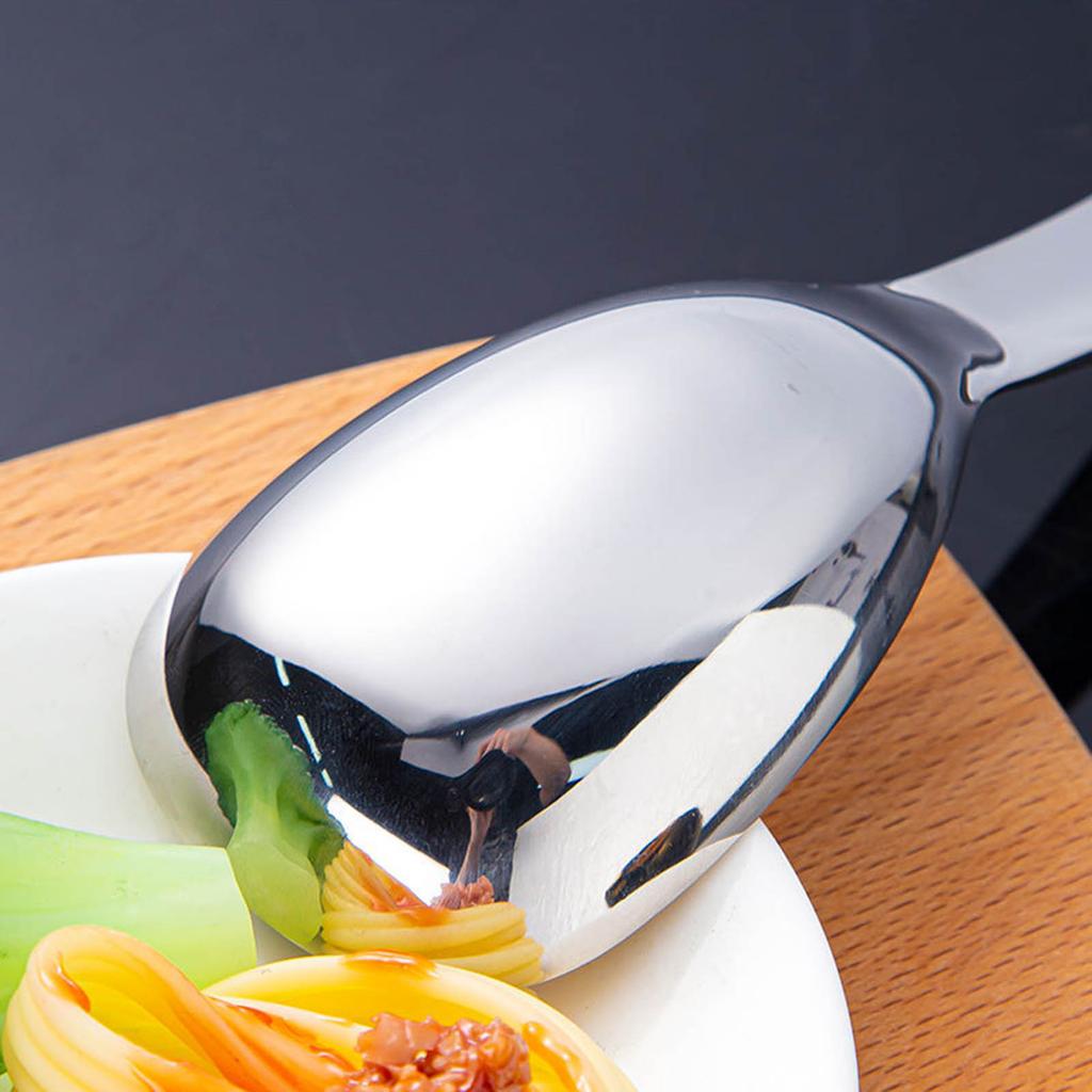 Stainless Steel Rice Spoon Paddle Thick Short Handle Soup Spoon Table Spoons Kitchen Utensil for Rice Maker Soup Cooking
