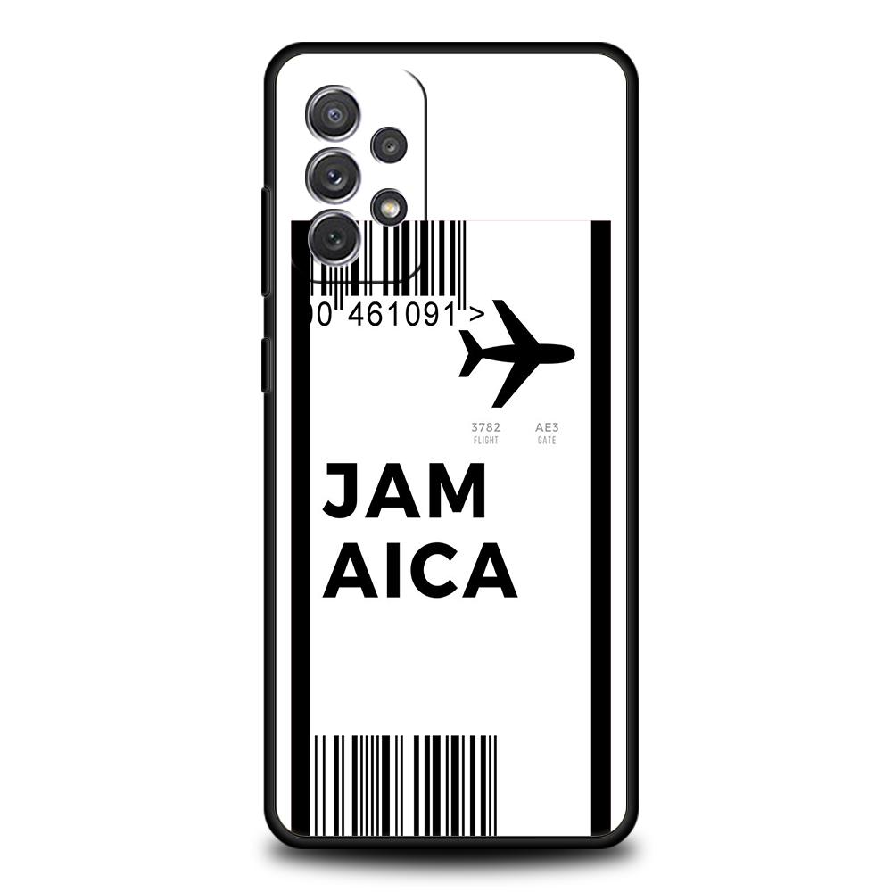 World Travel Ticket Seoul New York Phone Case for Samsung Galaxy A51 A71 A72 A73 A13 A23 A32 A33 A52 M31 M21 M22 A21S Soft Shell