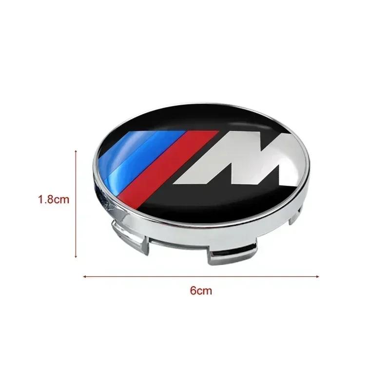 For BMW M E34 E36 E60 E90 E46 F10 F20 F30 X5 X6 X1 M3 M5 M6 X5M X3M E71 4pcs 60mm Car Wheel Center Hub Cap Rim Cover Emblem Stickers