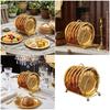 Pakket van 6 Elegante Legering Dessertschaaltjes Met Houder Standaard Voor Fruit Snacks En Koffiedrank Onderzetters Voor Afternoon Tea