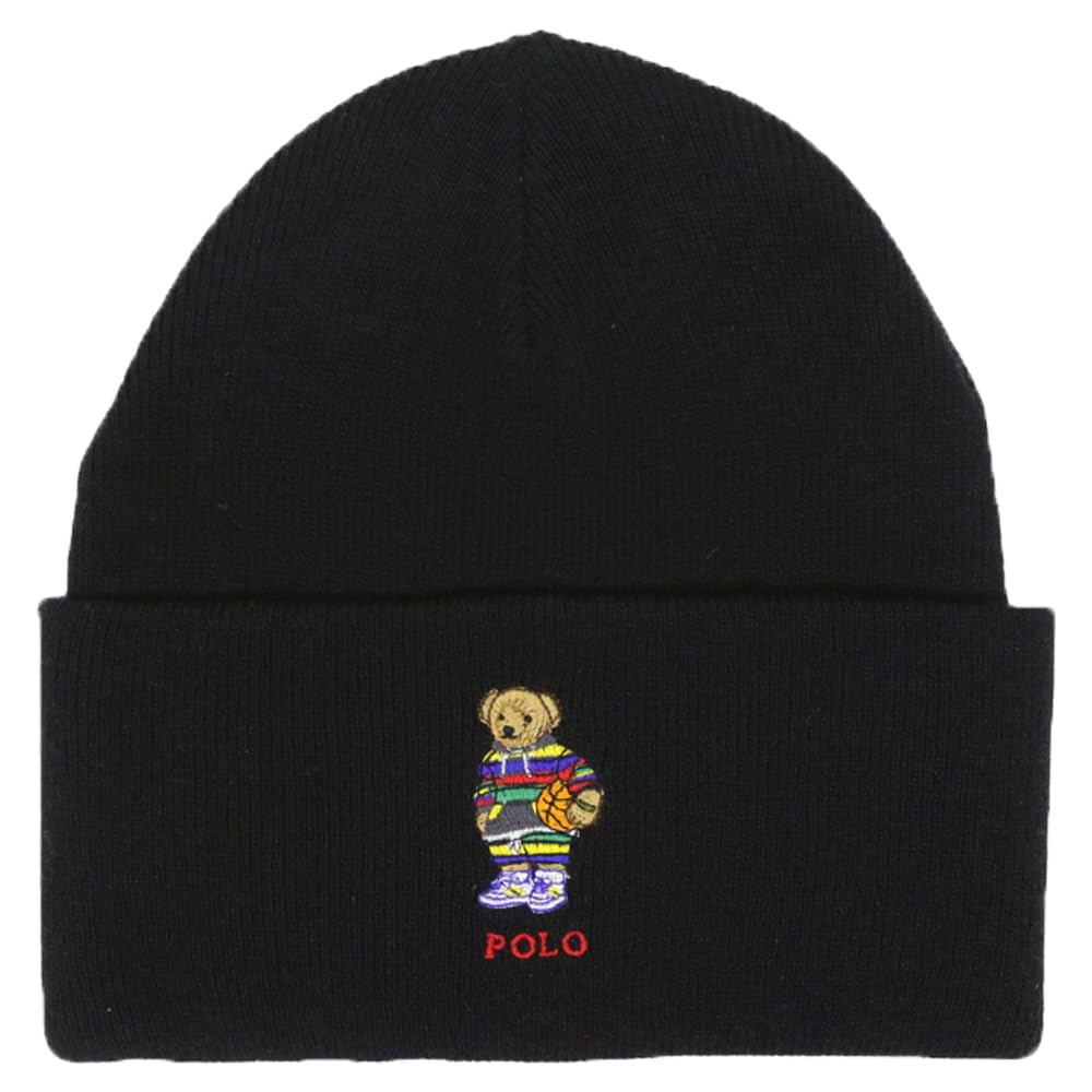 

(Поло Ральф Лорен) Мужская и женская вязаная шапка-бини из акрила, нейлона и шерсти с вышивкой Polo Bear 01080139-001 [Б/у]