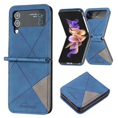 Diamond Leather Phone Case for Samsung Galaxy Z Flip 7 6 5 4 3 Flip3 5G Full Protective Non-Fingerprint Skin Feel Cover Fundas