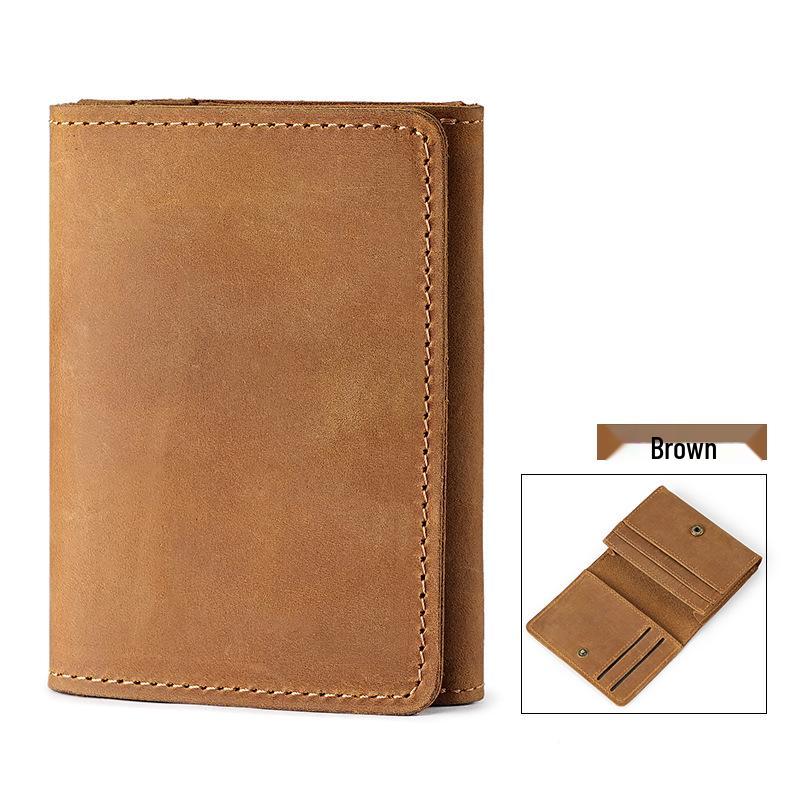 

Кожаный кошелек-картхолдер с RFID-защитой, с несколькими слотами для карт - Ретро кошелек Crazy Horse для мужчин и женщин