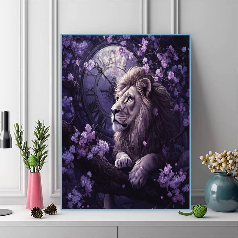 Lion Pattern 3pcs 100% Round Full Drill 5D DIY Diamond Painting Embroidery Cross Stitch Rhinestone Décor